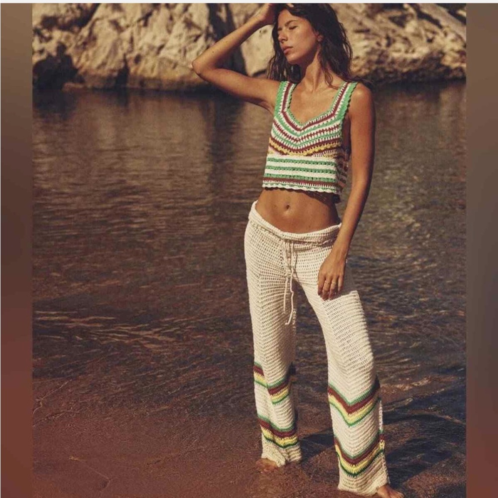 NWT Zara crochet top and pants coordinated set